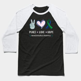 Womens Peace Love  neurofibromatosis awareness men women kids Baseball T-Shirt